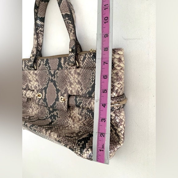 Elaine Turner ‘Ruth’ Leather Python Snakeskin Satchel Bag Purse Tote Handbag ~ - Picture 7 of 16